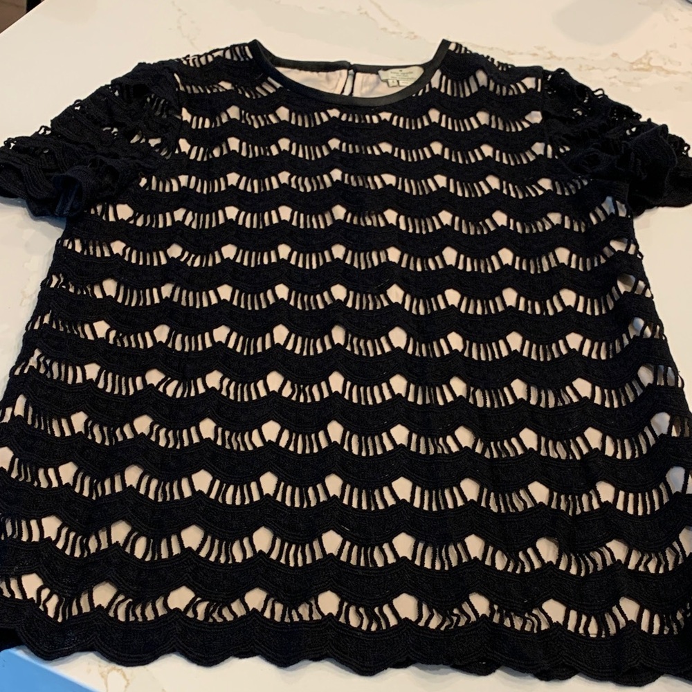 Kate spade Black Crochet ladies Blouse size4, great condition